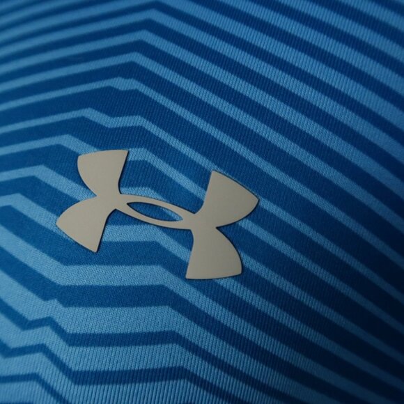 Under Armour HeatGear Blue Graphic Striped Polo (XL) OMG! ⛳️ - Picture 6 of 10